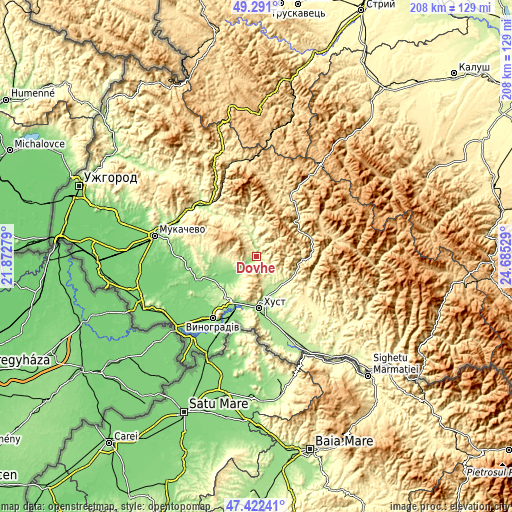 Topographic map of Dovhe