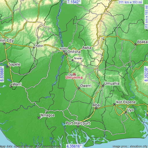 Topographic map of Umumma
