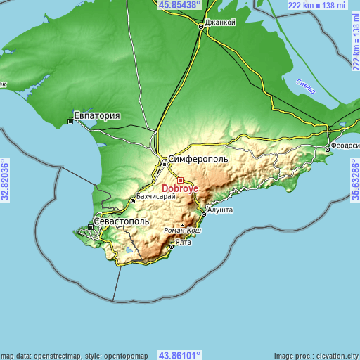 Topographic map of Dobroye