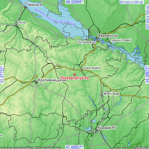 Topographic map of Oleksandriys’ke