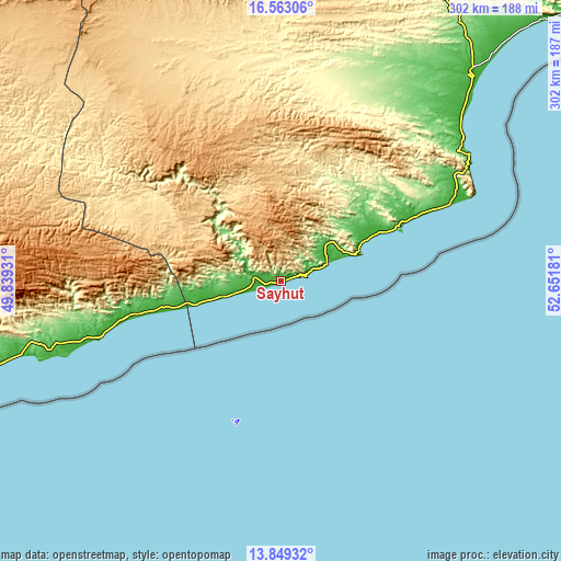 Topographic map of Sayḩūt