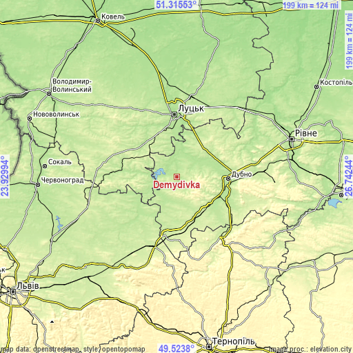 Topographic map of Demydivka