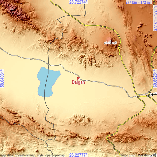 Topographic map of Dalgān