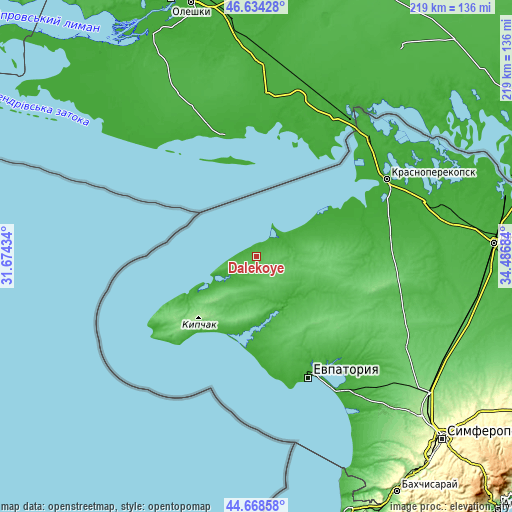 Topographic map of Dalekoye