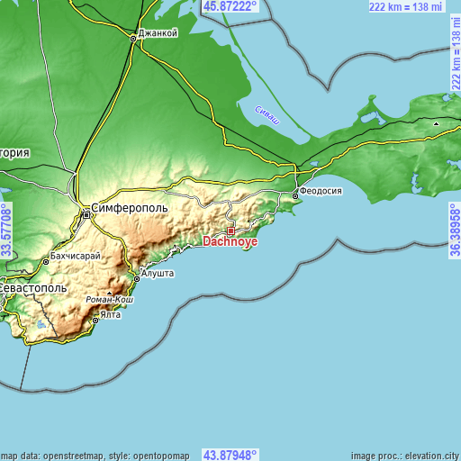 Topographic map of Dachnoye