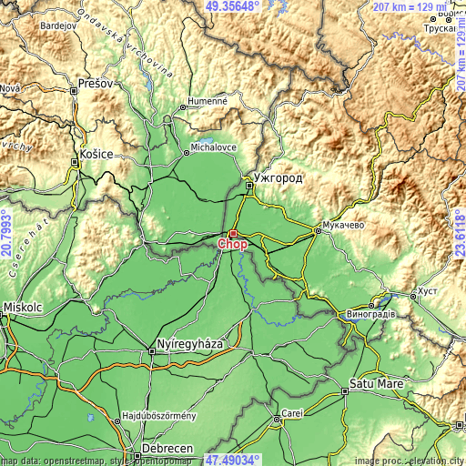 Topographic map of Chop