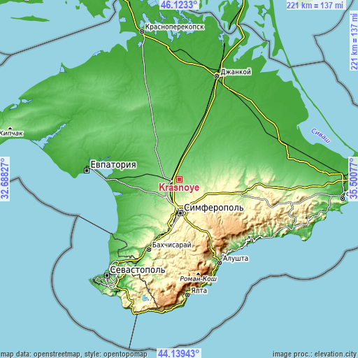 Topographic map of Krasnoye