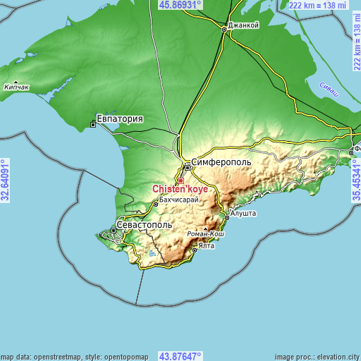 Topographic map of Chisten’koye