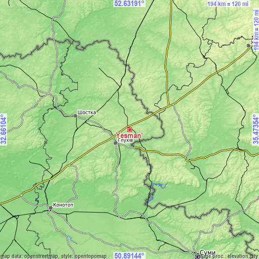 Topographic map of Yesman’