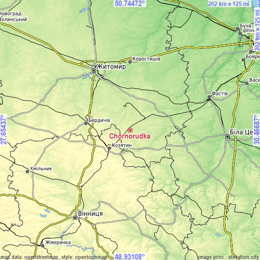 Topographic map of Chornorudka