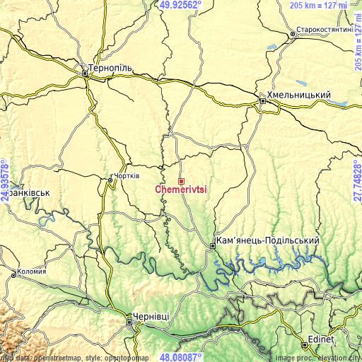 Topographic map of Chemerivtsi
