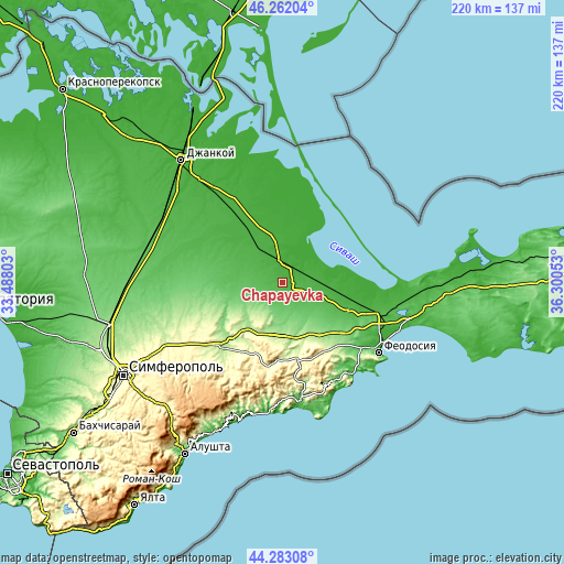 Topographic map of Chapayevka