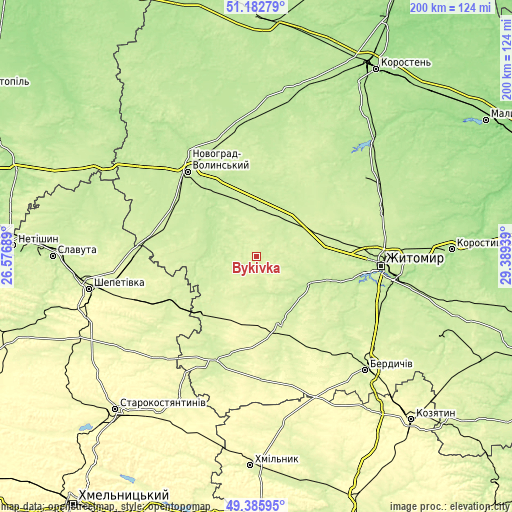 Topographic map of Bykivka