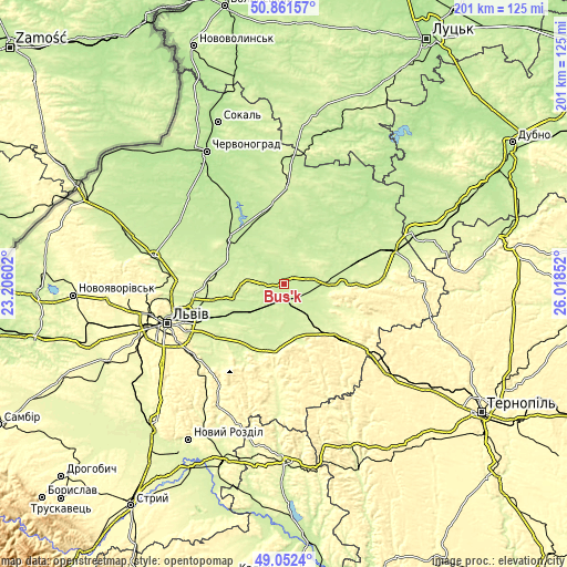 Topographic map of Bus’k