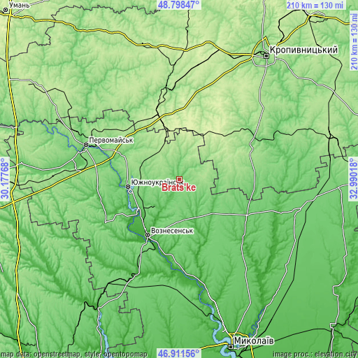 Topographic map of Brats’ke