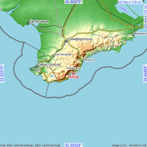 Topographic map of Nikita