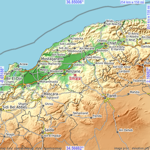 Topographic map of Smala