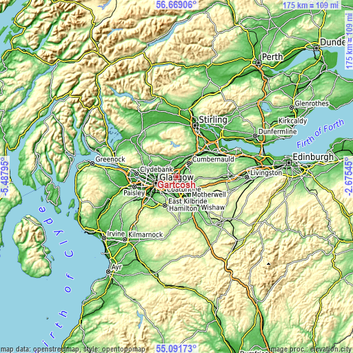 Topographic map of Gartcosh