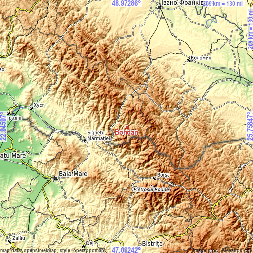 Topographic map of Bohdan