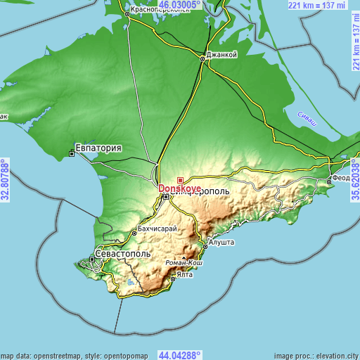 Topographic map of Donskoye