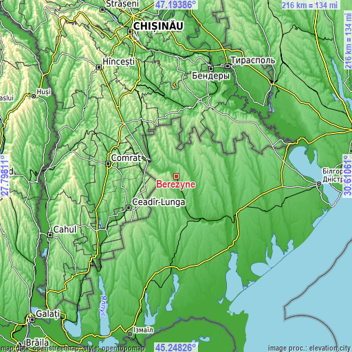 Topographic map of Berezyne