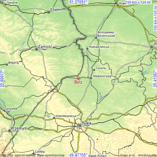 Topographic map of Belz