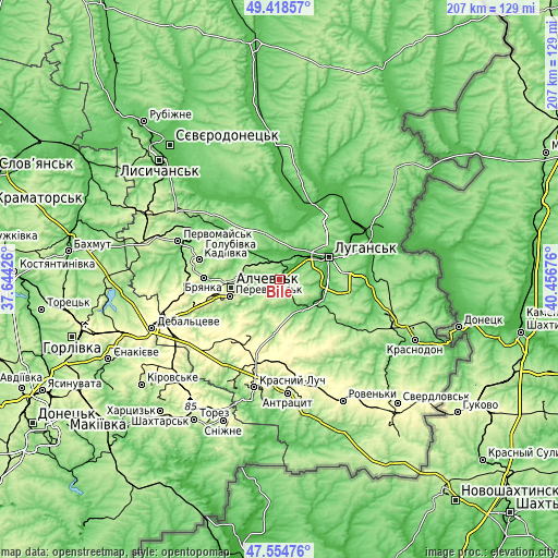 Topographic map of Bile