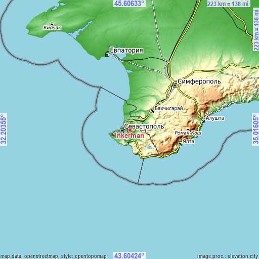 Topographic map of Inkerman