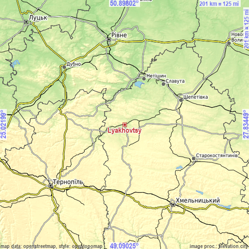 Topographic map of Lyakhovtsy