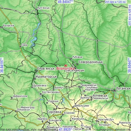 Topographic map of Bilohorivka