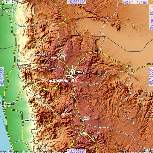 Topographic map of Saḩar