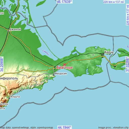 Topographic map of Batal’noye