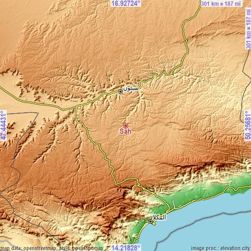 Topographic map of Sāh