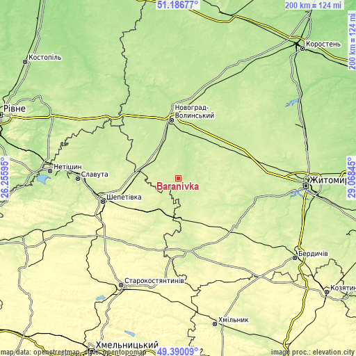 Topographic map of Baranivka