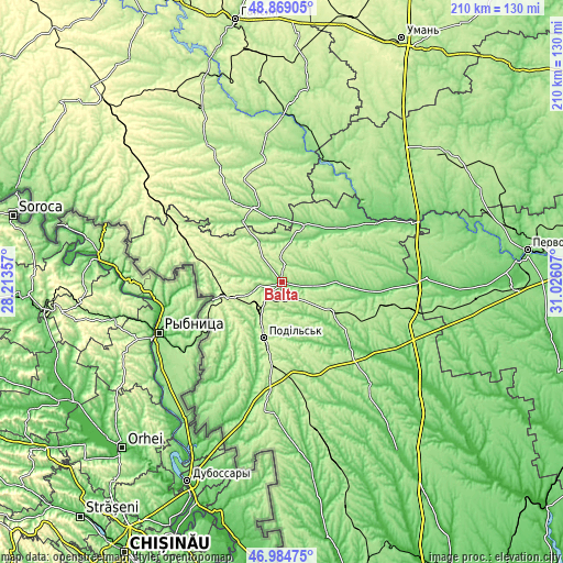 Topographic map of Balta