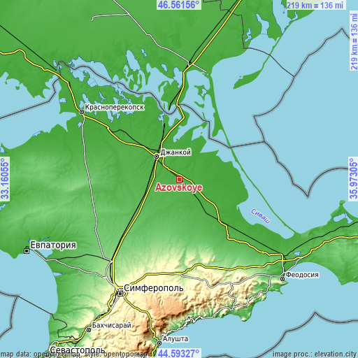 Topographic map of Azovskoye