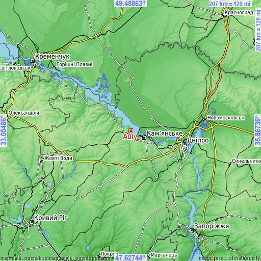 Topographic map of Auly