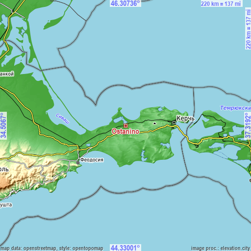 Topographic map of Ostanino