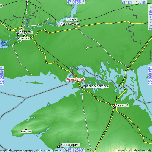 Topographic map of Armyansk