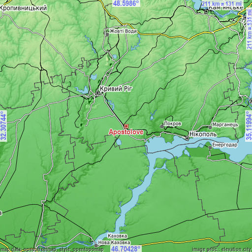 Topographic map of Apostolove