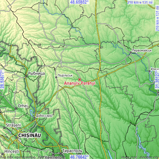 Topographic map of Ananyiv Pershyi