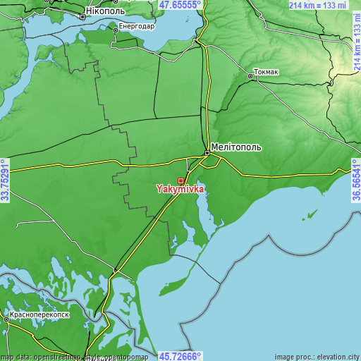 Topographic map of Yakymivka