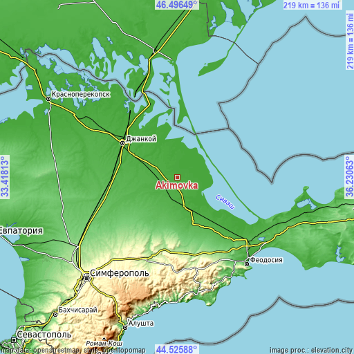 Topographic map of Akimovka