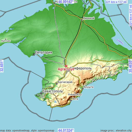 Topographic map of Agrarnoye