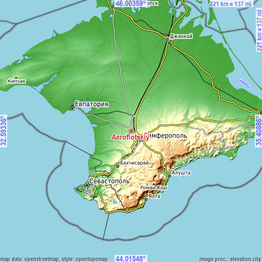 Topographic map of Aeroflotskiy