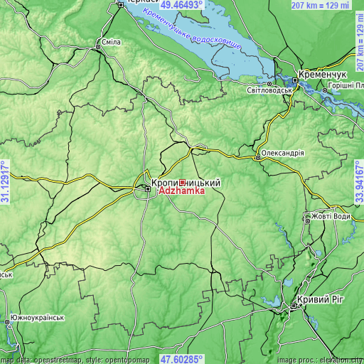 Topographic map of Adzhamka