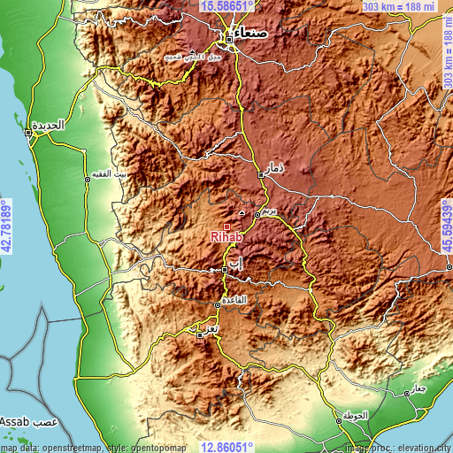 Topographic map of Riḩāb