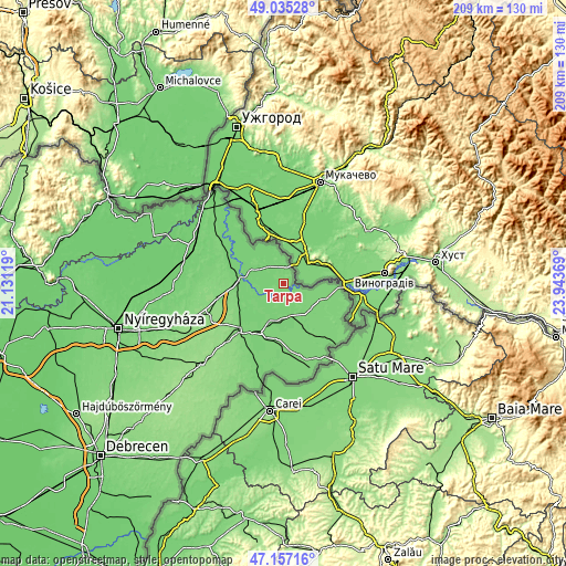 Topographic map of Tarpa