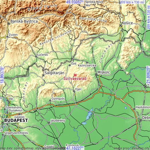 Topographic map of Szilvásvárad