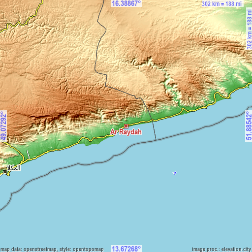 Topographic map of Ar Raydah